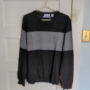 Calvin Klein Men's Black and Gray Crewneck Sweater